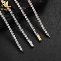 Collier tennis Iced Out en acier inoxydable plaqué or 18 carats avec pierres en zircon, unisexe, chaîne de 18 pouces