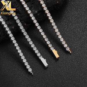 <b>Iced</b> <b>Out</b> Tennis Necklace Stainless Steel 18K Gold Plated Zircon Stone Unisex 18inches <b>Chain</b> - Product Image 4