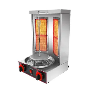 2 Keramische Branders Shoarma Machine Gas Voor Verkoop Doner Kebab Automatische Roterende Lpg 110V/220V