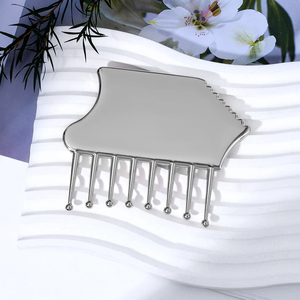 Planche de massage Gua Sha tendance en métal, peigne de massage en alliage de zinc pour le cuir chevelu et outil de beauté Gua Sha pour le visage - Product Image 5