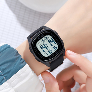 Skmei Digital <b>Watch</b> White Silicone Band 50m Waterproof <b>Electronic</b> <b>Watch</b> Unisex Student Model Multifunction Alarm Luminous - Product Image 3