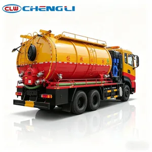 รถดูดสิ่งปฏิกูลแบบฉีดน้ำแรงดันสูง Dongfeng Kinland 6X4 ขนาด 22 ลูกบาศก์เมตร เครื่องยนต์ Cummins 320 แรงม้า พร้อมเครื่องยนต์เสริม - Product Image 5