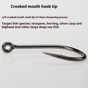 Gancio per giga per pistola lunga Mustad 10829 acciaio ad alto tenore di carbonio in ferro da pesca in mare piastra per bocca storta per aringa argento carpa Bighead - Product Image 2