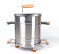 Barrel Smoker Asadores Grills verticaux à charbon de bois en acier inoxydable pour l'extérieur