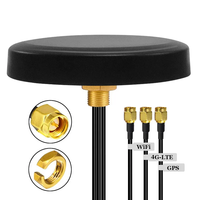 Antenne extérieure omnidirectionnelle 3-en-1 GPS/WiFi/4G LTE à polarisation verticale avec sortie de câble inférieure, étanche et fixation par vis