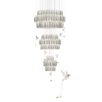 Nouvelle conception de lustre de luxe pour plafond haut, modèle de villa, escalier, luminaire suspendu en céramique à fleurs