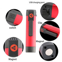 Mini lampe de travail LED multifonction portable avec clip, détection UV, aimant, rechargeable par USB, en ABS