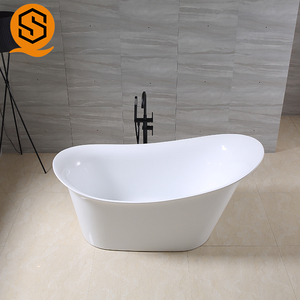 Baignoire autoportante en acrylique 67*29,5 pouces, blanc brillant, forme rectangulaire, drain central, capacité 135+ gallons - Product Image 3