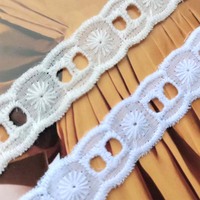 Aksesoris Pakaian DIY Kain Bordir Katun Renda Berongga Desainer Putih Lembut Hiasan Pakaian Bayi Jahit Tekstil Trims