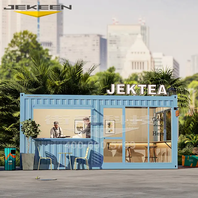 Jekeen-Conteneurs mobiles à plat Keba Mini petit conteneur de crème glacée Pop Up Coffee Shop Design d'intérieur