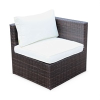 Conjunto de sofá de mimbre resistente a los rayos UV, juego de Patio de mimbre PE para exteriores, jardín, para su tiempo libre, superventas
