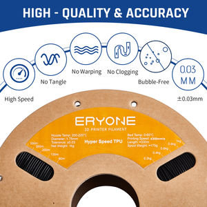 <span class=keywords><strong>Eryone</strong></span> Haute Vitesse 1.75mm <span class=keywords><strong>TPU</strong></span> Noir 1KG pour Imprimante FDM Produit Plastique - Product Image 5