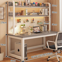 Bureau d'ordinateur moderne en métal et bois pour le bureau à domicile, avec étagère, grand plateau, couleur personnalisée, taille personnalisée, table pour PC