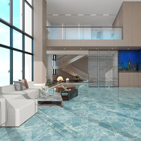Carreaux de sol en céramique luxueux avec motif de type jade et finition ultra brillante, adaptés aux villas, aux bars et autres lieux similaires.