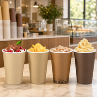 Gobelets en papier kraft marron en gros, 4 couleurs, jetables, pour desserts, glaces, collations et boissons, personnalisables avec logo pour cafés et fêtes