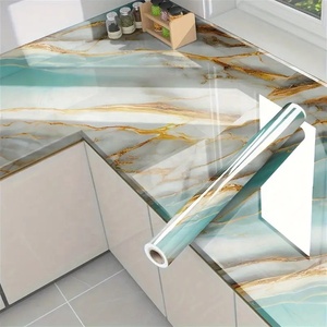 Adesivo Murale Lucido Effetto Marmo, Carta da Parati Autoadesiva per Decorazione Pareti Domestiche - Product Image 1