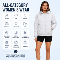Veste matelassée à capuche pour femme, personnalisée ODM/OEM, manteau d'hiver rembourré, avec poignets côtelés, vêtement d'extérieur décontracté pour femme