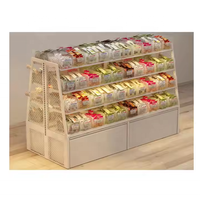 Étalage de vente en gros pour en-cas commerciaux, présentoirs en bois pour aliments en vrac, présentoirs personnalisés pour noix, céréales, bonbons