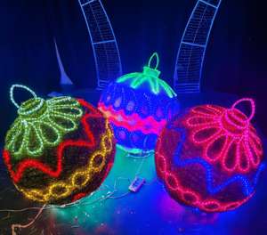 <span class=keywords><strong>Luces</strong></span> Navideñas LED 3D Plegables para Exteriores con Oropel Dorado para Decoración de Calles y Parques - Product Image 3