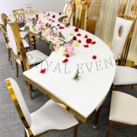 Meuble de Banquet en acier inoxydable en forme de S, Table à manger pour événements de mariage, à vendre