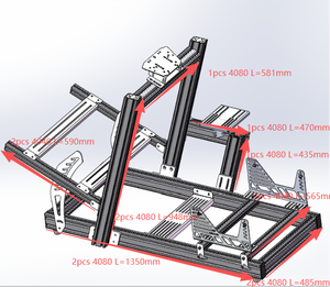 Cockpit de simulation de course inclinable en aluminium extrudé sur mesure 4080, simulateur de conduite réglable pour une expérience de jeu de conduite virtuelle immersive - Product Image 6