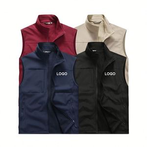 เสื้อกั๊กผู้ชายแบบใหม่สำหรับฤดูหนาว ผ้ากำมะหยี่อาร์กติก ซิปกันลมและให้ความอบอุ่น เหมาะสำหรับใส่ทำงานในบริษัท  รับสกรีนโลโก้ตามแบบ - Product Image 3