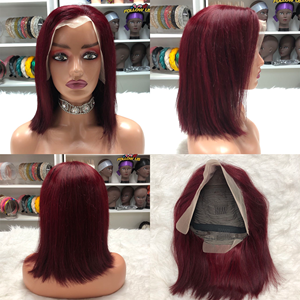 Prêt à expédier 13 par 4 perruque frontale en dentelle couleur courte bob perruque cheveux raides perruque 613 blonde - Product Image 5