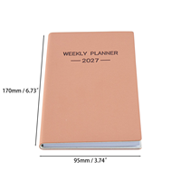 Agenda hebdomadaire A6 2027, papier blanc 70 g/m², 64 feuilles, 128 pages, carnet avec couverture en PU pour la planification des notes et l'organisation du calendrier