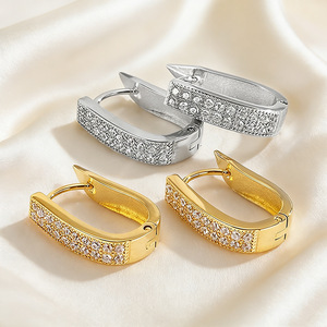 Boucles d'oreilles clips en acier inoxydable pour femme, avec pierres naturelles, plaqué or 18 carats, haut <span class=keywords><strong>de</strong></span> gamme, tendance, luxe <span class=keywords><strong>l</strong></span>éger, design <span class=keywords><strong>de</strong></span> niche, inaltérables - Product Image 4