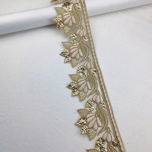 Bán Buôn Sang Trọng Ren <span class=keywords><strong>Trim</strong></span> Guipure Cắt Tỉa Vải Handmade Hoa 3D Thêu Sequin Đính Cườm Kim Loại <span class=keywords><strong>Trim</strong></span> Ren Vàng - Product Image 4