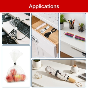 סרט דביק רב פעמי ידידותי לסביבה, עמיד למים, עם סקוץ' כפול לקשירת כבלים, ניהול חוטים וארגון הבית - Product Image 4