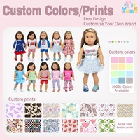 Robe d'été personnalisée pour poupée de 18 pouces, jupe sans manches à volants et à franges, jupe florale, vêtements de poupée OEM, vente en gros