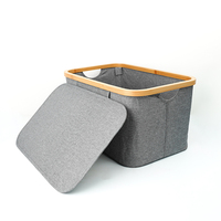 Panier à linge pliable en bambou à prix d'usine, paniers à linge sales en tissu détachables, organisateur de rangement en tissu pour salle de bain et articles ménagers