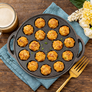 Muestras Gratis: Sartén Profesional para Takoyaki de 15 Agujeros - <span class=keywords><strong>Plancha</strong></span> Redonda de Hierro Fundido para Bocadillos Japoneses y Postres Daneses - Product Image 1