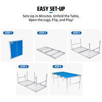 Vente en gros OEM Petite table de ping-pong pliable en MDF Mini table de ping-pong rouge Vente en gros Table de ping-pong amovible pour jeux d'enfants