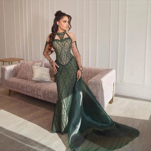 Serene Hill LA73322 Vestido <span class=keywords><strong>de</strong></span> Noche Verde Halter con Cuentas Estilo Sirena Dubai 2026 Elegantes <span class=keywords><strong>Vestidos</strong></span> <span class=keywords><strong>de</strong></span> Fiesta para Mujer - Product Image 2