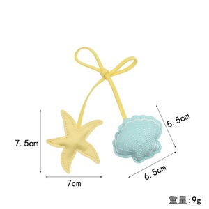 Nouveau porte-clés pendentif coquillage, pendentif étoile de mer, porte-clés de sac et de voiture, pendentif couple, breloque de sac en cuir brodé, décoration - Product Image 6