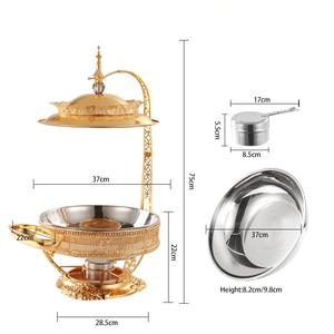 Nuevo 4L 6L 8L Acero inoxidable oro hotel restaurante calentador de <span class=keywords><strong>comida</strong></span> plato de frotamiento de gran capacidad para Catering Buffet fiesta boda - Product Image 4