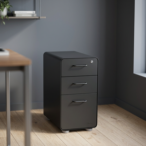 IYANEN Modern School Office Furniture Under Desk 3-Drawer <b>Lockable</b> Fireproof Steel Pedestal Mobile File <b>Cabinet</b> - Product Image 3