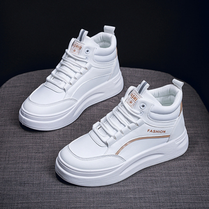 Zapatillas de <span class=keywords><strong>plataforma</strong></span> con suela gruesa de moda para <span class=keywords><strong>mujer</strong></span>, estilo casual, deportivas, de <span class=keywords><strong>tenis</strong></span>, blancas, de caña alta. - Product Image 2