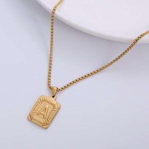 Collar con colgante de acero inoxidable chapado en oro de 18k con inicial de la A a la <span class=keywords><strong>Z</strong></span>, 26 letras, joyería para mujer, venta al por mayor. - Product Image 6