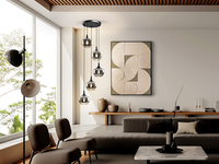 Lampe suspendue LED moderne en verre gris fumé pour îlot de cuisine, bureau et restaurant, décoration nordique pour la maison
