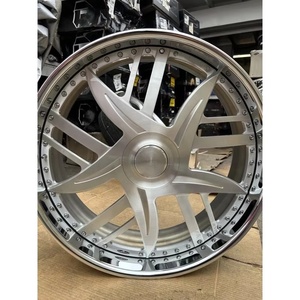 Jantes Concaves Forgées en Alliage Chromé Brossé, <span class=keywords><strong>2</strong></span>/3 Pièces, à <span class=keywords><strong>5</strong></span> Trous, Tailles Assorties 20-26 Pouces, avec Capuchons Flottants, pour Cadillac et Chevy - Product Image 1