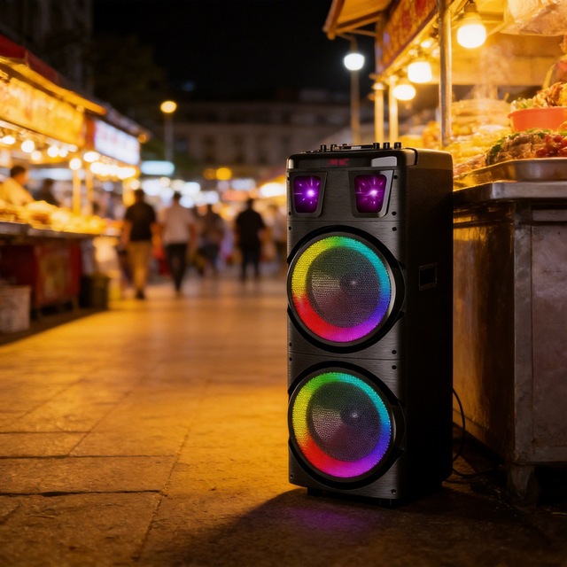 KTS Wireless Waterproof Metal Portable Outdoor DJ Party BT Speakers with TWS & FM & USB Double 10-Inch 30-50W Factory Price
