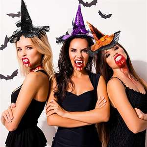 Diadema de bruja de Halloween para niños y adultos, sombrero con lentejuelas para fiesta - Product Image 5