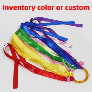 29 in Rainbow Ribbon Streamer mit Kunststoff ring und zwei Glocken Glitter Dance Ribbon Hand <span class=keywords><strong>Kite</strong></span> für Playroom Dance Geburtstags geschenke - Product Image 3