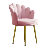 Chaise de salle à manger ou de maquillage de style nordique en velours, design moderne et luxueux, accoudoirs rembourrés doux, siège en mousse haute élasticité, mobilier pour la maison