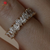 Vente en gros de bagues d'éternité personnalisées en or blanc jaune 10 carats certifiées GRA 14 carats 18 carats D VVS Moissanite pour femmes et hommes