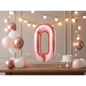 Palloncino Numero 0 in Mylar Oro Rosa da 16 Pollici per Decorazioni Festive, Elegante e Lussuoso Accento per Celebrazioni, Marca Peiyong Modello 61763 - Product Image 3