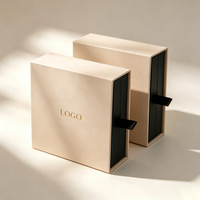 Boîte à bijoux de luxe personnalisée en gros, boîte à bijoux rigide coulissante pour colliers, boîte d'emballage rigide à tiroir pour bagues